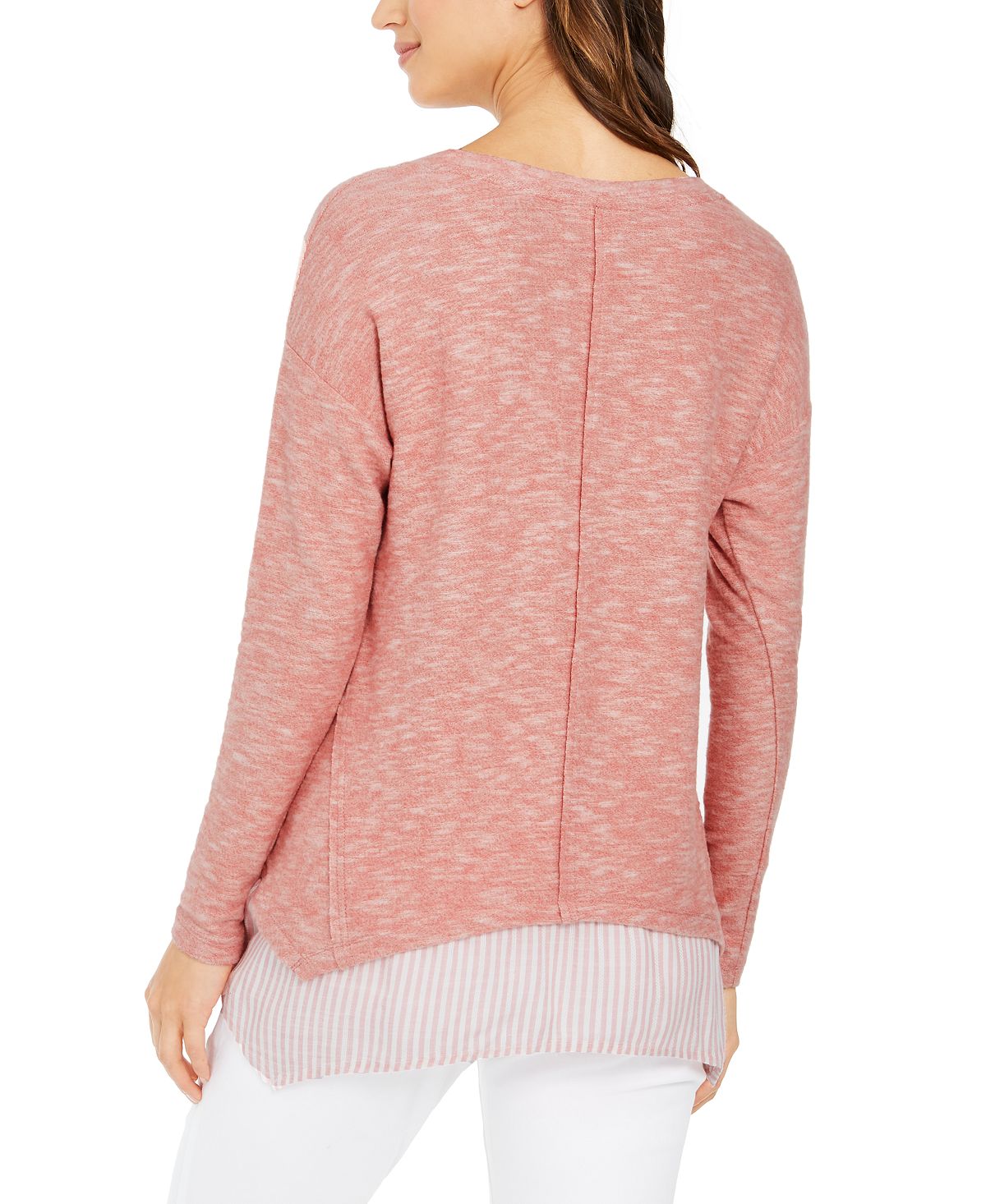 Style & Co Women's Layered Look Tunic Pink Size -L