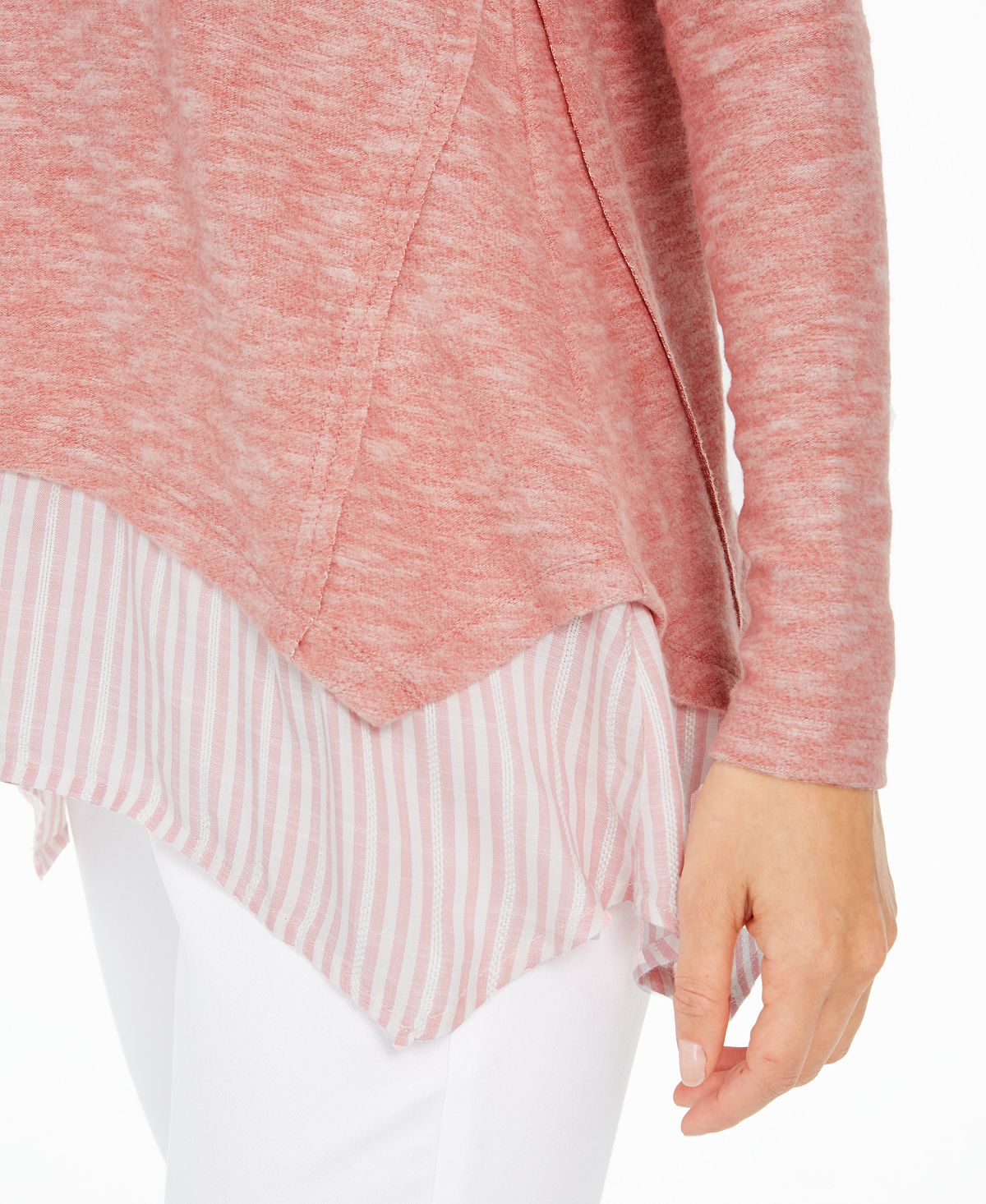 Style & Co Women's Layered Look Tunic Pink Size -L