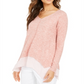 Style & Co Women's Layered Look Tunic Pink Size -L