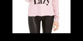 Rebellious One Junior's Love To Be Lazy Hoodie Pink Size X-Large