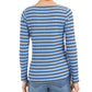 Charter Club Women's Petite Printed 3/4-Sleeve Top Blue Size L