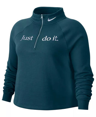 Nike Women's Plus Fleece Fitness Athletic Jacket Green Size 3X