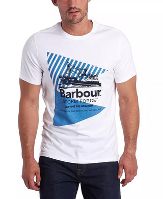Barbour Men's Vessel Stormforce Logo Graphic T-Shirt White Size X-Large