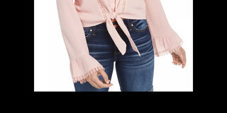 Gypsies & Moondust Junior's Crocheted Blouse Pink Size Large