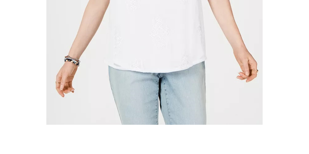 Style & Co Women's Embroidered Tank Top Pink Size Medium