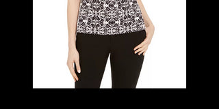 Calvin Klein Women's Printed Sleeveless Top Black Size PXS