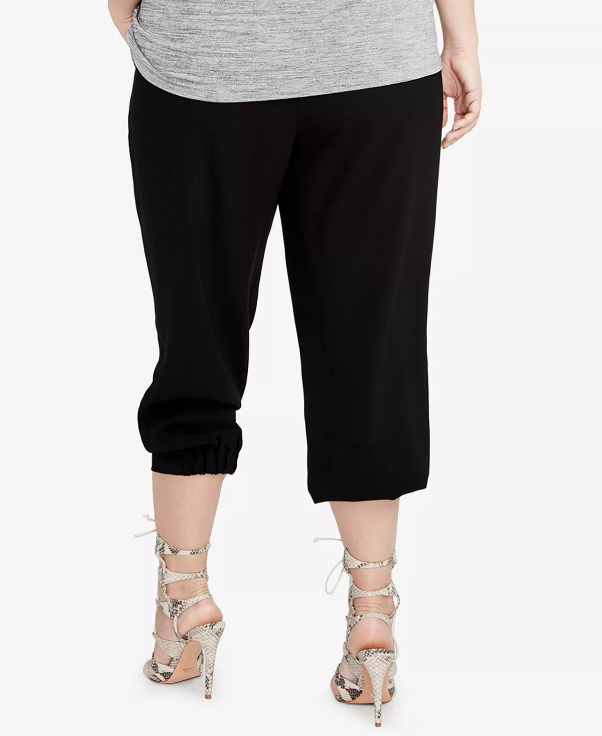Rachel Roy Women's Trendy Plus Cropped Jogger Pants Black Size 0X