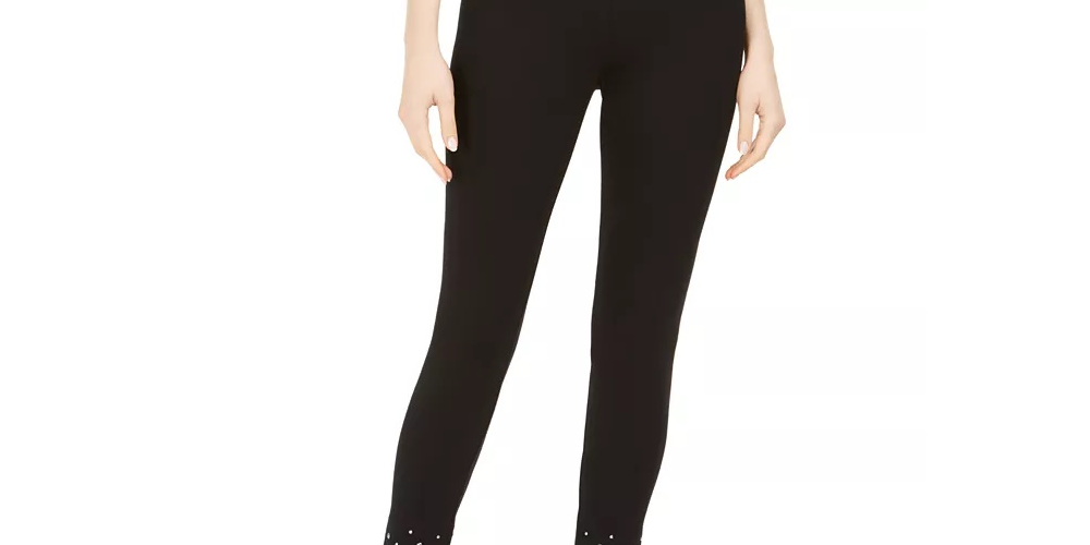Style & Co Women's Stud Cuff Leggings Black Size -PS