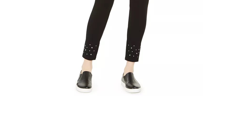 Style & Co Women's Stud Cuff Leggings Black Size -PS