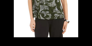 Alfani Women's Smocked Mock Neck Top Black/Red/WhiteSize P/S