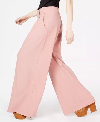 Bar III Women's Pleated Wide Leg Pants Red Size 4