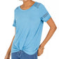 Style & Co Women's Lace Inset Top Blue Size X-Large