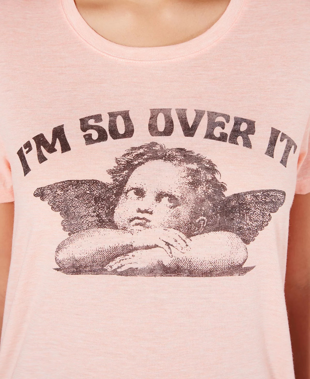 Love Tribe Junior's I'm So Over It T-Shirt Pink Size Medium