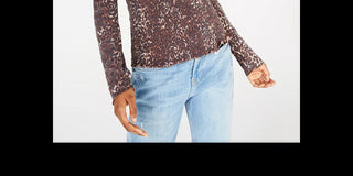 Freshman Junior's Printed Smocked Top Black Size X-Large