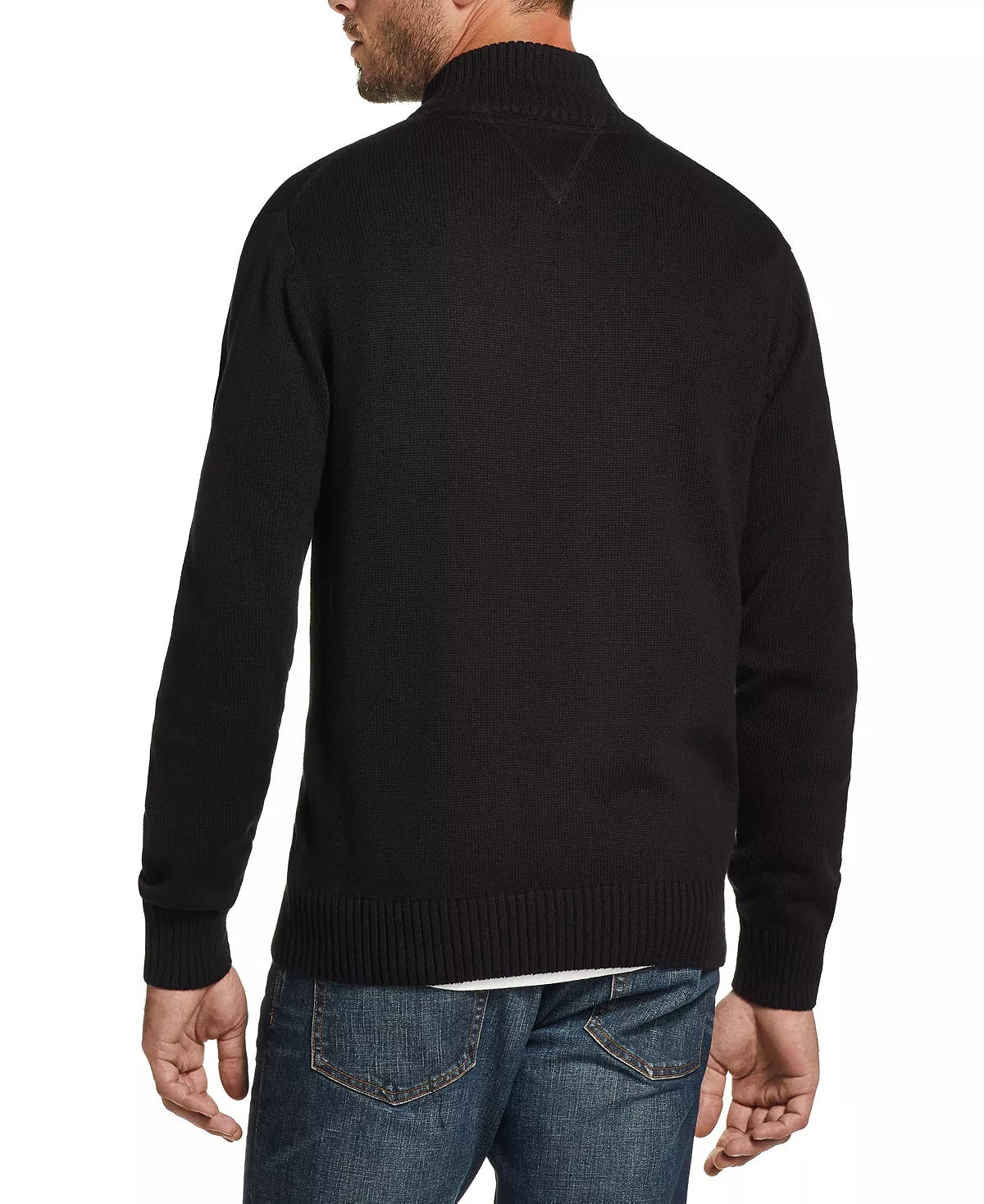 Weatherproof Vintage Men's Printed Long Sleeve Classic Fit Quarter Zip Sweater Black Size XXX-Large