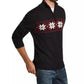 Weatherproof Vintage Men's Printed Long Sleeve Classic Fit Quarter Zip Sweater Black Size XXX-Large