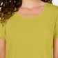 JM Collection Women's Scoop Neck Top Green Size Small