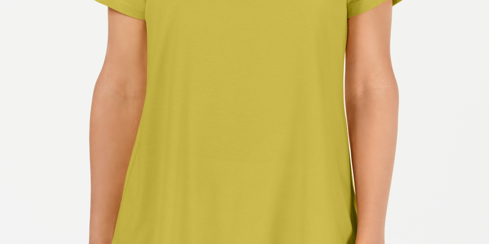 JM Collection Women's Scoop Neck Top Green Size Small