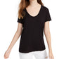 Splendid Women's Sloane Short Sleeve Rayon Jersey Scoop Neck Tee Black Size Medium