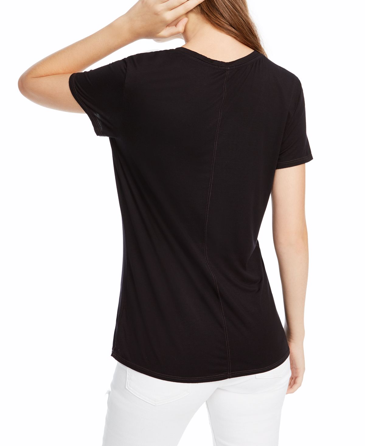 Splendid Women's Sloane Short Sleeve Rayon Jersey Scoop Neck Tee Black Size Medium