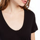 Splendid Women's Sloane Short Sleeve Rayon Jersey Scoop Neck Tee Black Size Medium