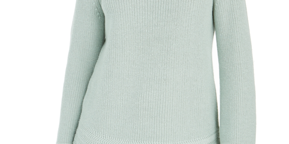 Style & Co Women's Boxy Knit Pullover Sweater Green Size Large