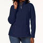 Karen Scott Women's Zip Neck Top Blue Size S
