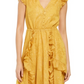INC International Concepts Women's Burnout Print Midi Dress Yellow Size PS/M