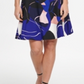 Dkny Abstract Print Pleat Neck Fit & Flare Dress Blue Size 8