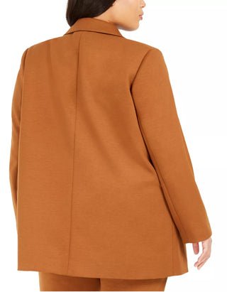Calvin Klein Women's Plus Size Notched Lapel Blazer Brown Size 20W