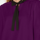 Long Sleeve Contrast Bow Blouse Purple Size Petite S