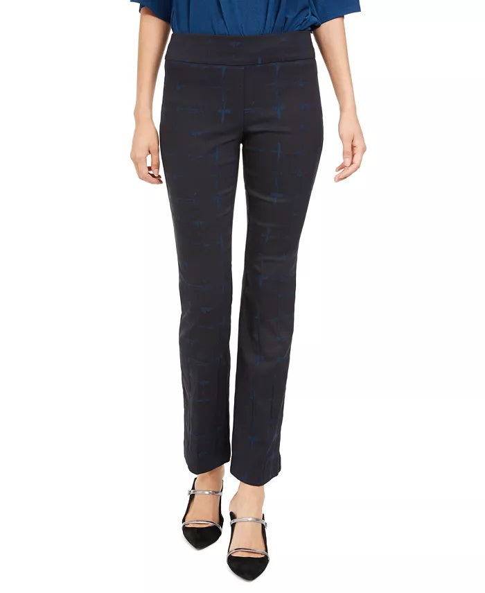 Alfani Women's Jacquard Tummy Control Pants Blue Size 2 Petite