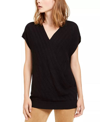 Alfani Women's Striped Batwing Sleeve Sweater Black Size Large