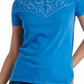 Lucky Brand Women's Embroidered Cotton T-Shirt Blue Size Small