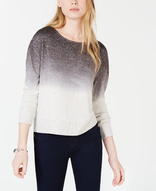 Bar III Women's Dip-Dyed Sweater Gray Size XXS