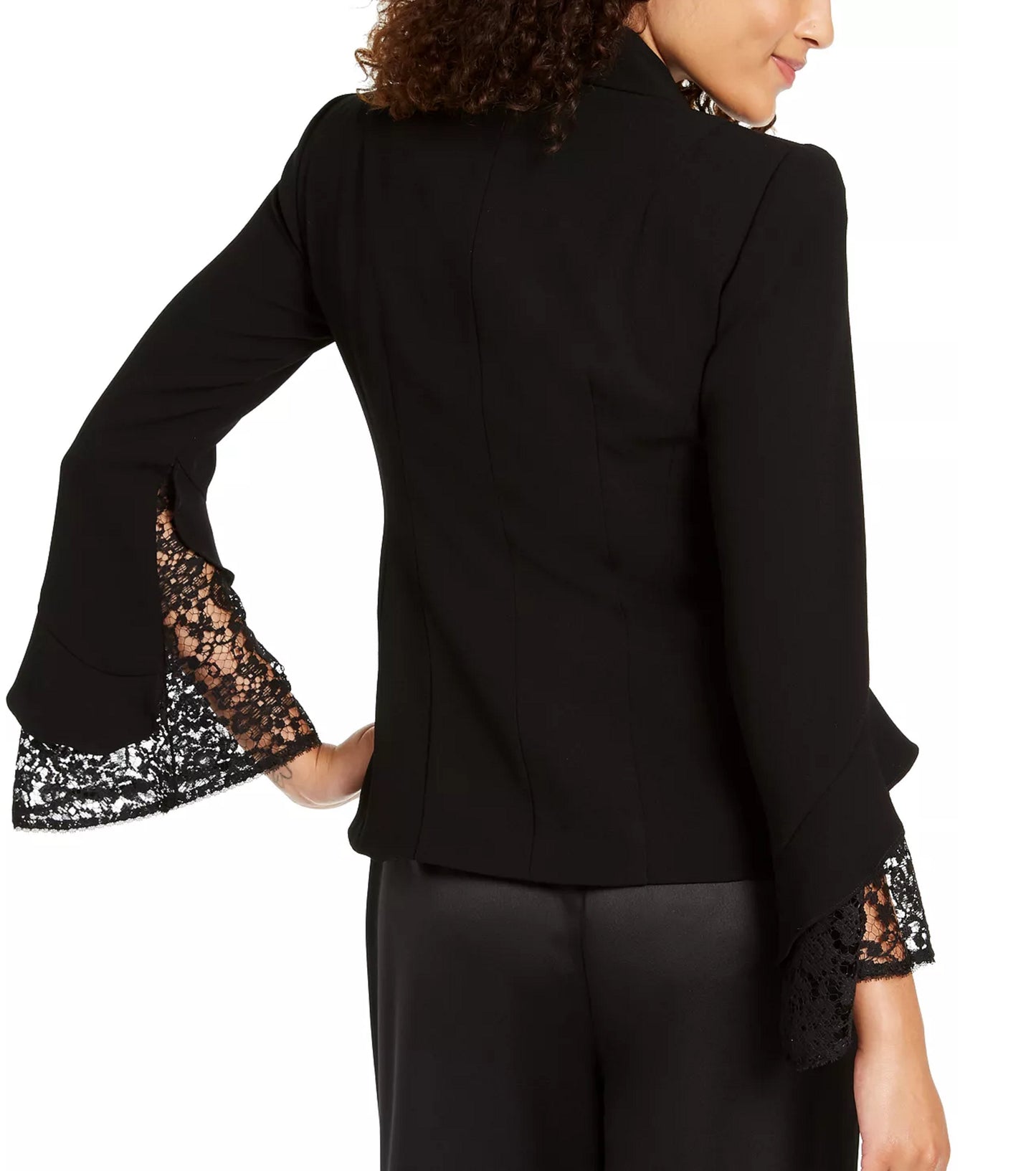 Nanette Lepore Women's Lace Sleeve Blazer Black Size 10