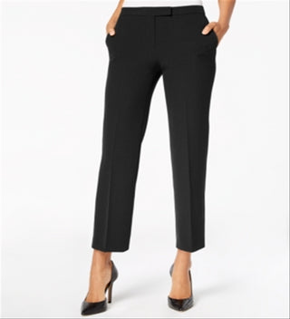 Kasper Women's Tab Waist Modern Dress Pants Black Size 6P