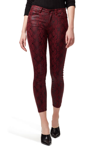 Sanctuary Women's Social Standard Denim Snake Print Skinny Jeans -Red Size 25