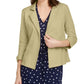Maison Jules Women's 3/4 Sleeve Knit Blazer  Beige Size Small