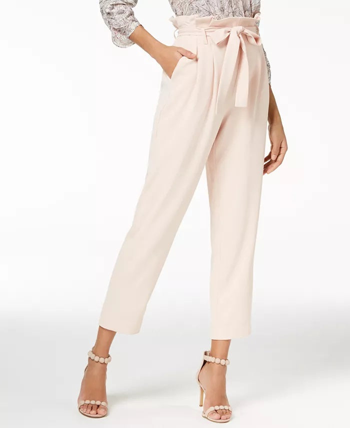 Rachel Roy Women's Paper Bag Tapered Pants Pink Size 4
