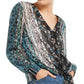 INC International Concepts Women's Printed Tie-Front Blouse Black Size X-Small