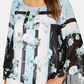 Alfani Women's Printed Angel-Sleeve Top Blue Size Large