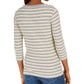 Tommy Hilfiger Women's Striped Long Sleeve Jewel Neck Top White/Blue/Yelow Size Medium
