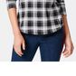 Charter Club Women's Cotton Plaid Top Black Size X-Large