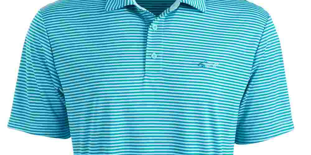 Attack Life By Greg Norman Men's Regular-Fit Performance Stretch Feeder Stripe Polo Blue Size Small