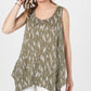Style & Co Women's Petite Printed Tank Top Green Size PS