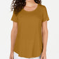 JM Collection Women's Scoop-Neck Top Yellow Size X Large