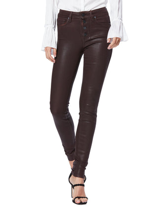 Paige Denim Juniors' Faux Leather Skinny Pants Brown Size 27