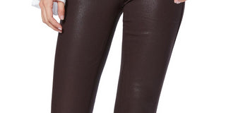 Paige Denim Juniors' Faux Leather Skinny Pants Brown Size 27