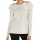 INC International Concepts Women's Puff-Sleeve Shine Top Gold Size X-Small